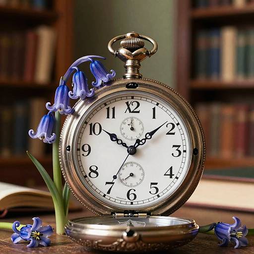 Surreal Bluebell Vintage Pocket Watch