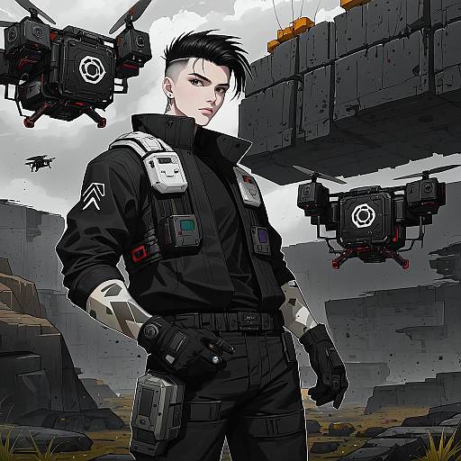 Illustration of Hack (apex legends), apex legends in the style of Kyuuso inukami