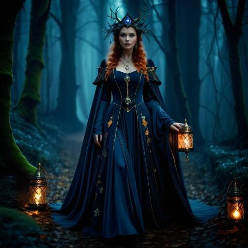 Enchanting Witch in Dark Forest