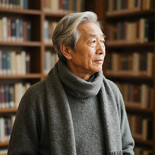 Elderly Man's Layered Undercut Style