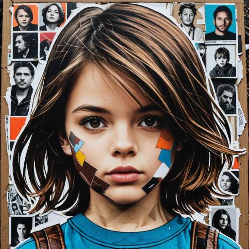 Fragmented Street Art Portrait of a Child