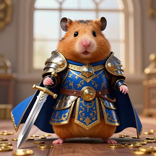 Regal Hamster Warrior in Armor
