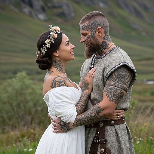 Viking Couple Wedding in Highland Landscape