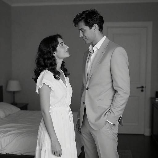 Intimate Black-and-White Couple Portrait