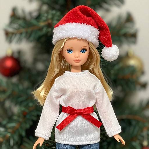 Blonde Doll with Christmas Attire