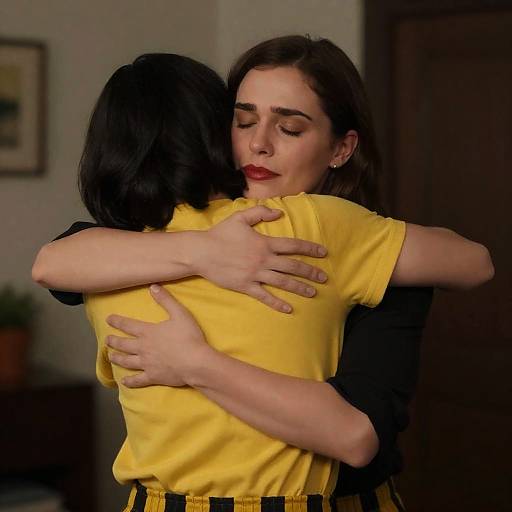 Emotional Embrace of Two Women