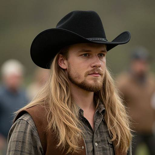 Realistic Woodstock Cowboy Portrait