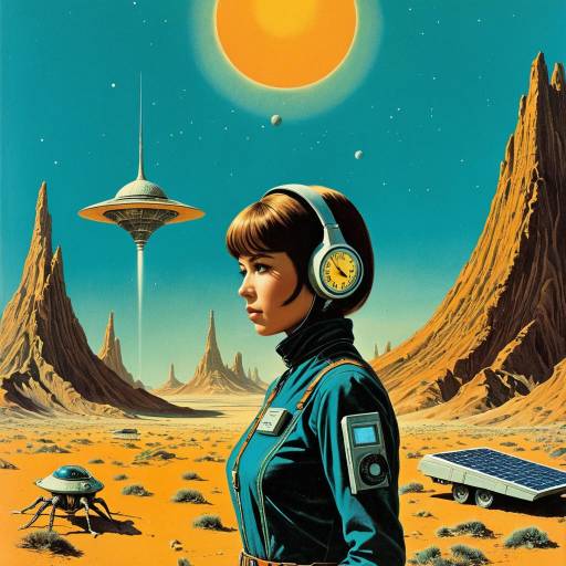 Retro Solar Engineer on Alien Desert Planet
