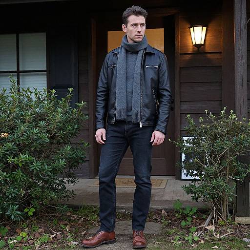 Stylish Man by Rustic Porch