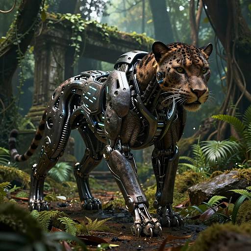 Hyper-realistic Biomechanical Jungle Panther