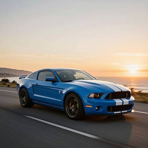 Sunset Drive: Blue Ford Mustang GT500