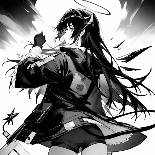 Monochrome Portrait of Mostima from Arknights