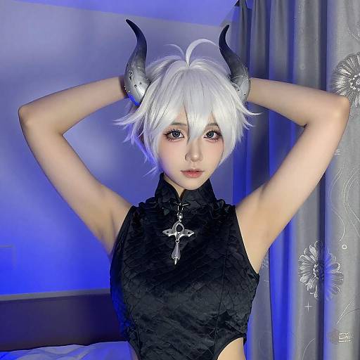 Youthful Portrait with Horn Accessories