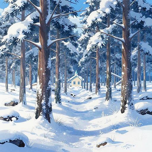 Intricate Anime Winter Landscape Helsinki