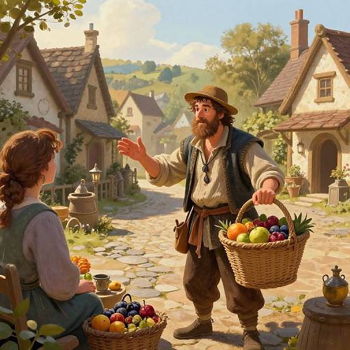 Fantasy Village Peddler at Golden Hour