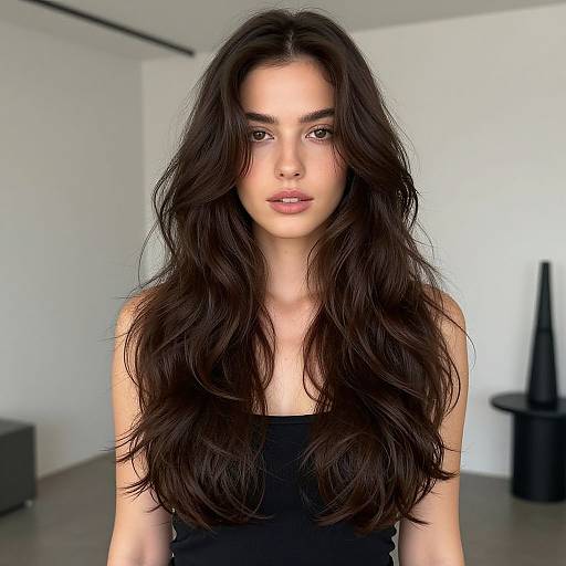 Confident Woman with Wavy Tapered Hairstyle