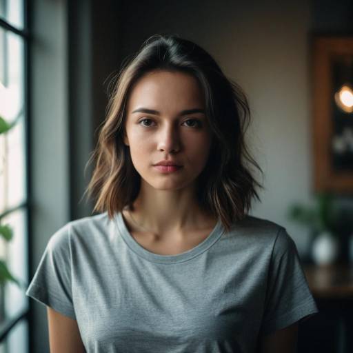 Young Woman Portrait in Indoor Moody Light