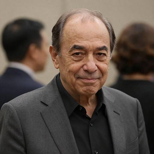 Confident Older Man in a Gray Suit