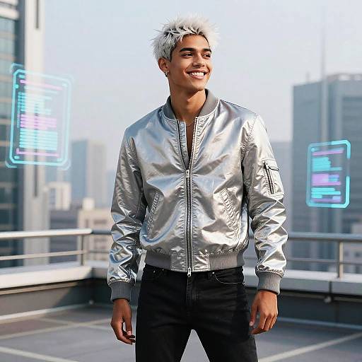 Futuristic Urban Portrait with Holographics