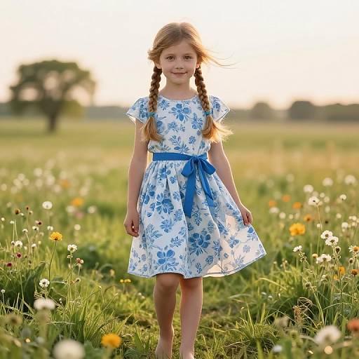 Sun-Kissed Girl in Floral Meadow