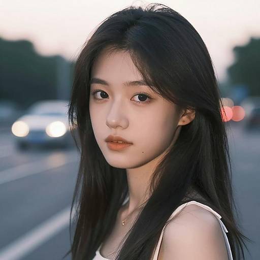 Portrait of Young Woman in Evening Light