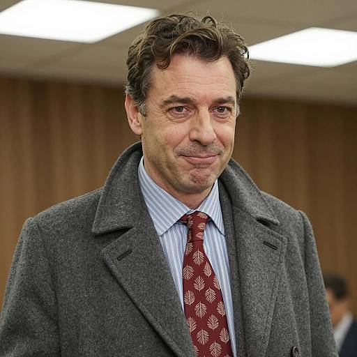 Stylish Middle-Aged Man in Gray Coat