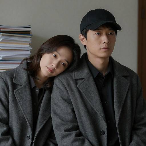 Intimate Couple in Dimly Lit Room