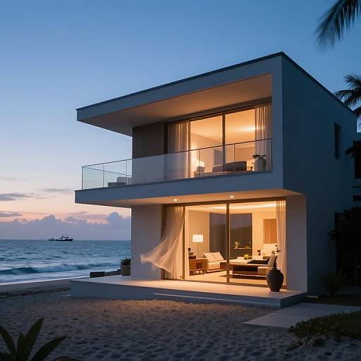 Twilight Beachfront Contemporary House