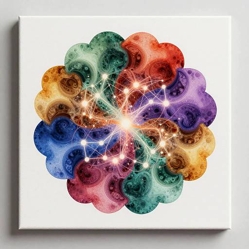 AI Art: Vibrant Fractal Explosion