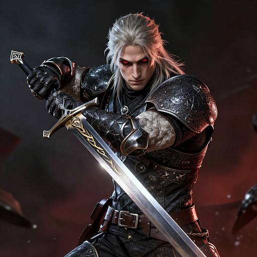 Cyberpunk Geralt of Rivia in Combat