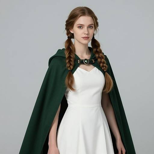 D&D Ranger in White Dress and Cape