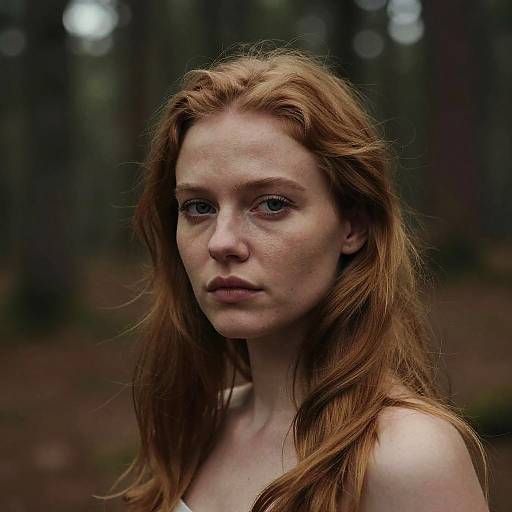 Elegant European Woman in Winter Forest