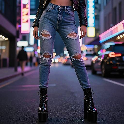 Emo Glam Neon City Fashion