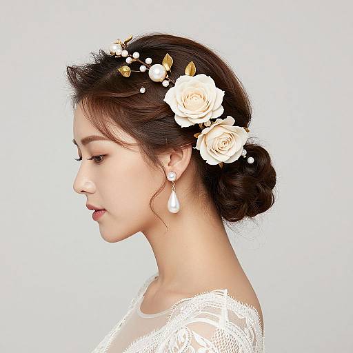 Elegant Bridal Portrait with Floral Vine