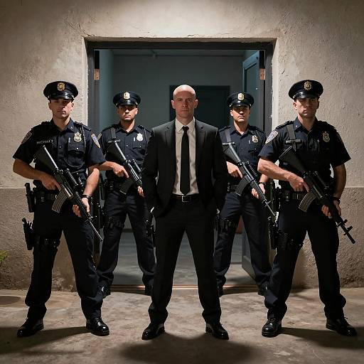 Nighttime Standoff with Police Officers