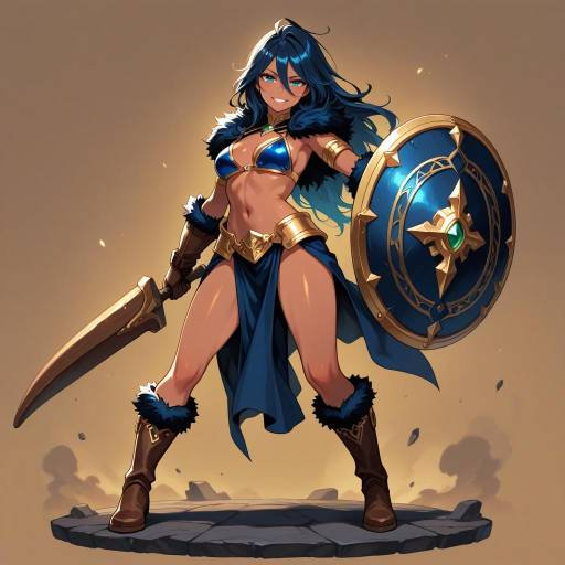 Fierce Warrior with Aquamarine Eyes Fierce Warrior with Aquamarine Eyes