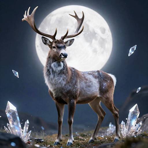 Celestial Stag of Stardust and Moonlight