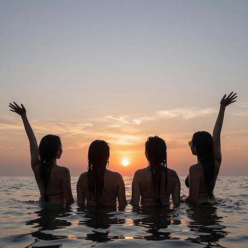 Sunset Ocean Moment with Friends