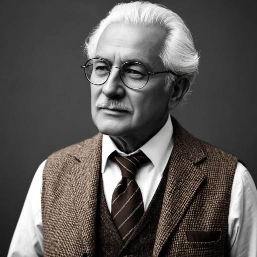 Elderly Man in Classic Brown Tweed Outfit