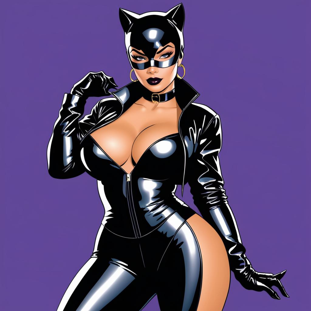 Hip-Hop Catwoman Vector Illustration