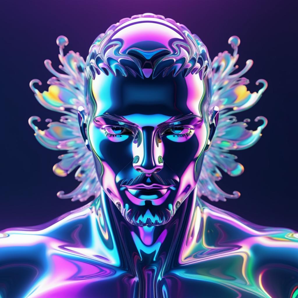 Futuristic Holographic Man in 3D