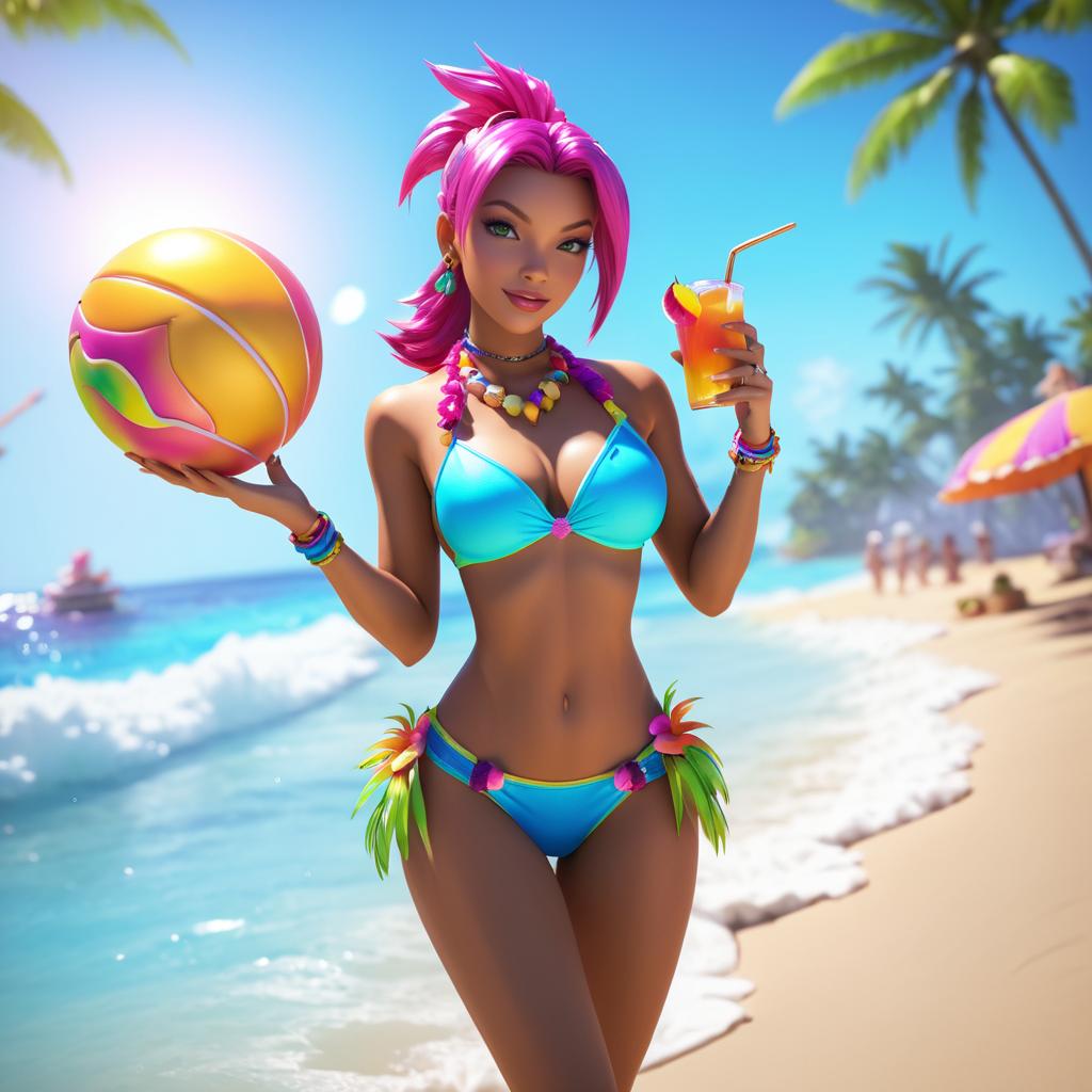 Jinx's Vibrant Beach Party Adventure