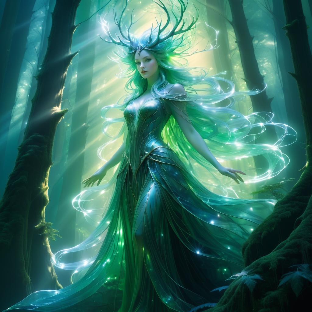 Ethereal Forest Spirit in Enchanted Light