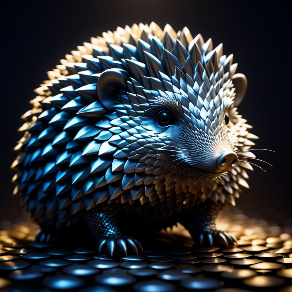 Charming Scaled Hedgehog in Cinematic Light