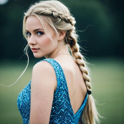 Elegant Elsa in Blue Dress Portrait