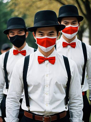 Realistic Trio in Fancy Dress Costumes