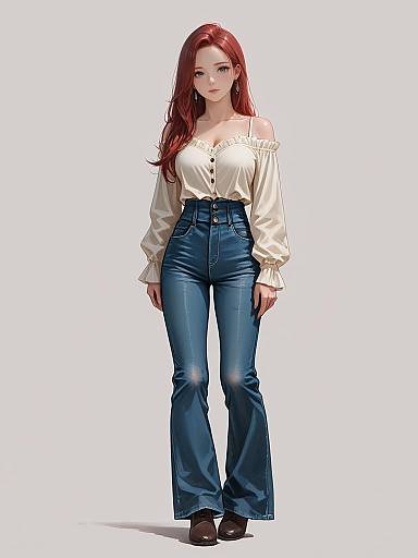 Casual Chic Woman in Denim Outfit