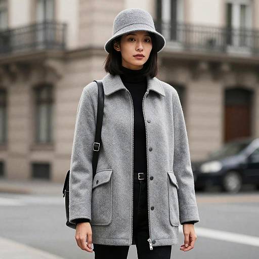 Winter Fashion Woman in Gray