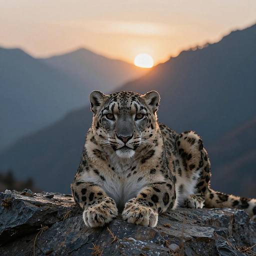 Cinematic Snow Leopard in Himalayan Dusk