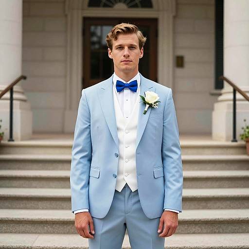 Classic Elegant Groom on Grand Steps